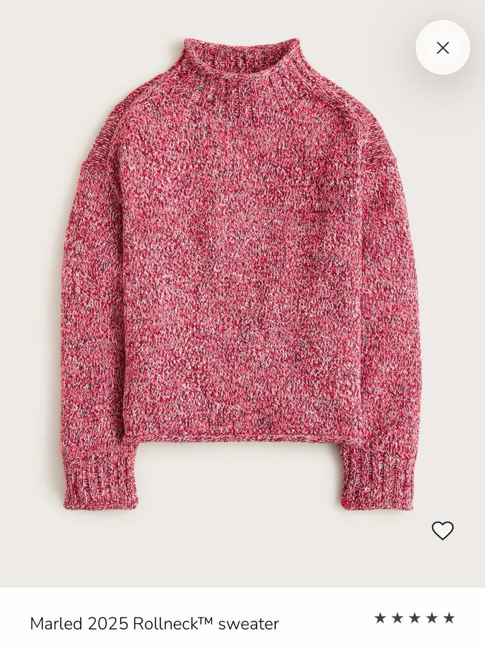 J. Crew Marled Red. Navy. Ivory Rollneck